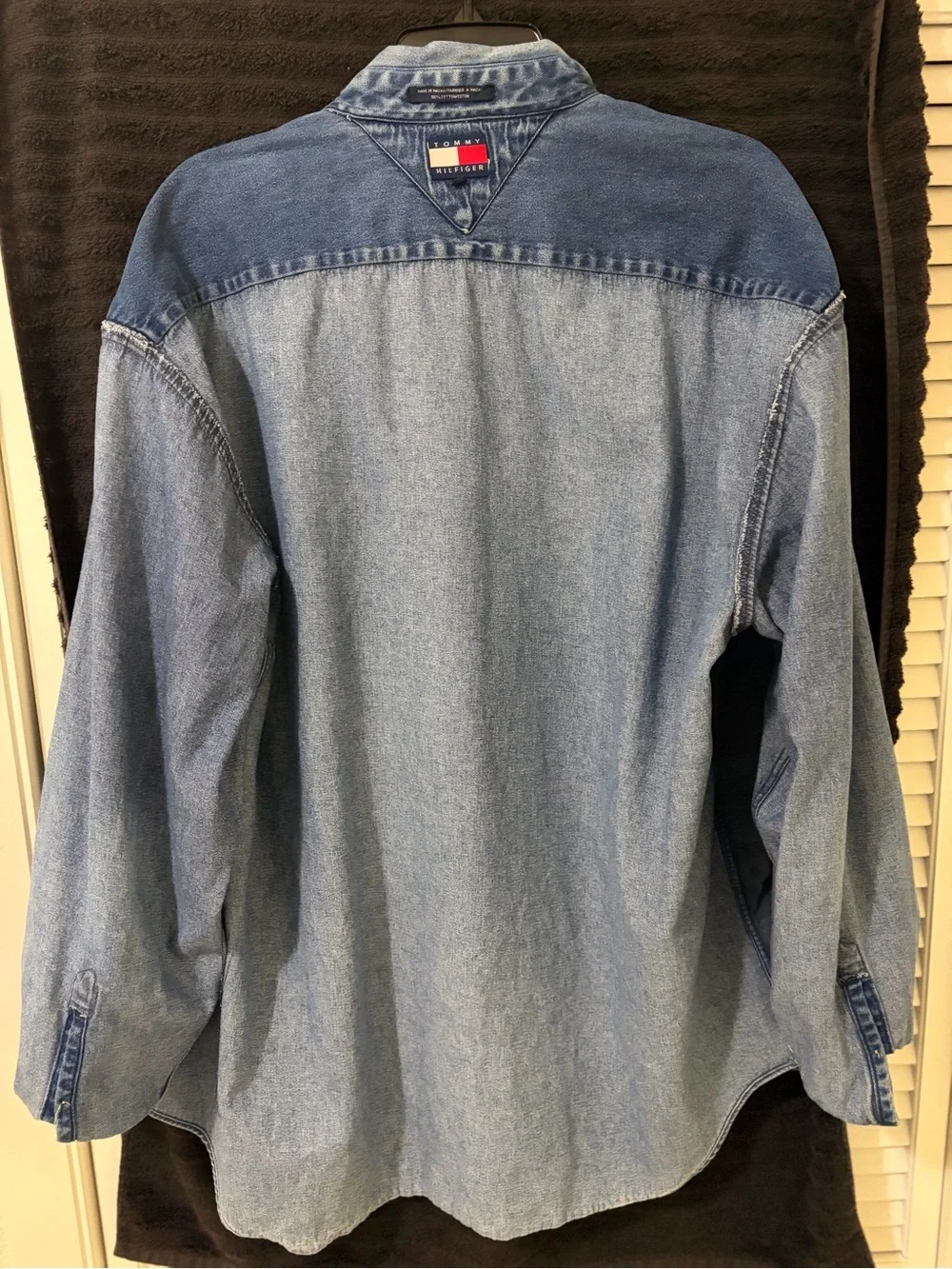 Vintage 1990 Tommy Hilfiger Blue Plaid Denim Shirt-shacket
